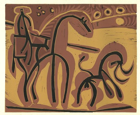 Picador et Taureau - Linocut Reproduction After Pablo Picasso - 1962 1962-ZCI-757501