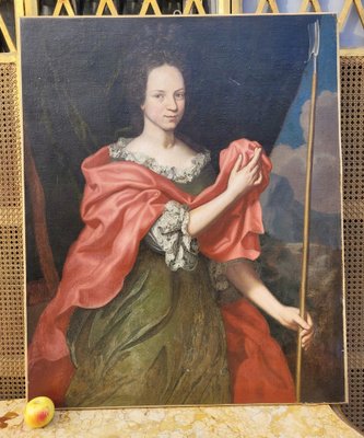 Picker, Large Portrait of Woman, 18th Century, Oil on Canvas, Framed-SYQ-1796994