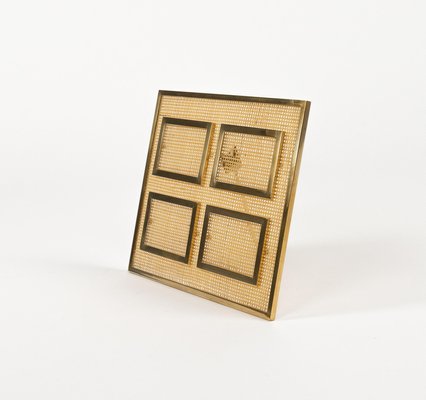 Picture Frame in Acrylic Glass, Wicker and Brass in the style of Christian Dior, Italy, 1970s-LYQ-2020939