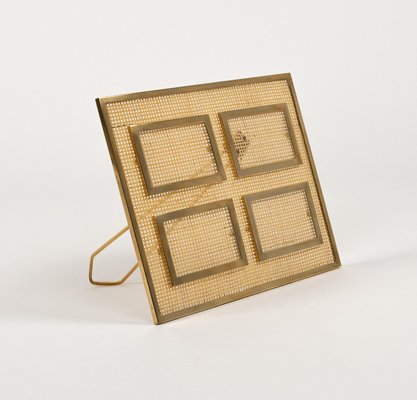 Picture Frame in Acrylic Glass, Wicker and Brass in the style of Christian Dior, Italy, 1970s-LYQ-2020939