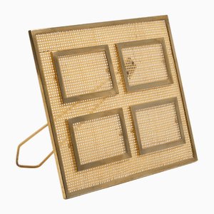 Picture Frame in Acrylic Glass, Wicker and Brass in the style of Christian Dior, Italy, 1970s-LYQ-2020939