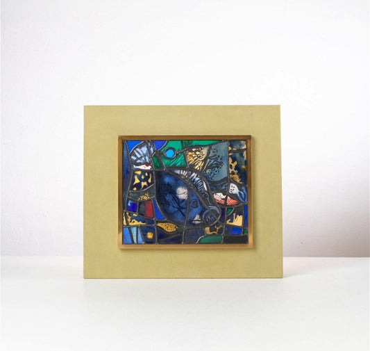 Picture Frame in Brass and Colored Glass by Max Ingrand for Fontana Arte