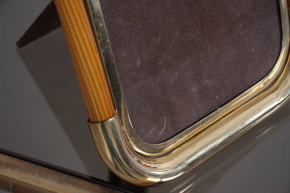 Picture Frame in Brass and Glass by Tommaso Barbi, 1960s