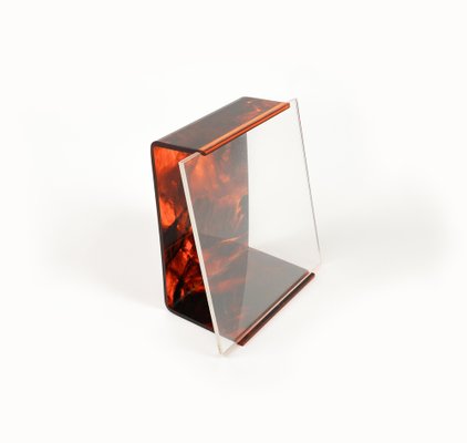 Picture Frame in Faux Tortoiseshell Acrylic Glass attributed to Team Guzzini, Italy, 1970s-LYQ-1747995