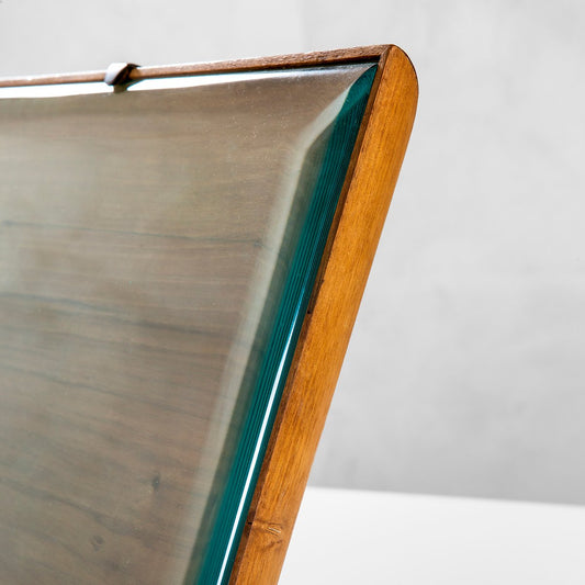 Picture Frame in Ground Glass & Wood by Pietro Chiesa for Fontana Arte, 1940s