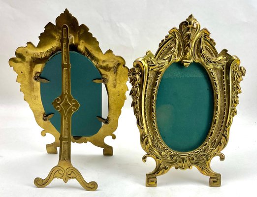 Picture Frames in Polished Brass, France, 1900s, Set of 2-MJY-1719009