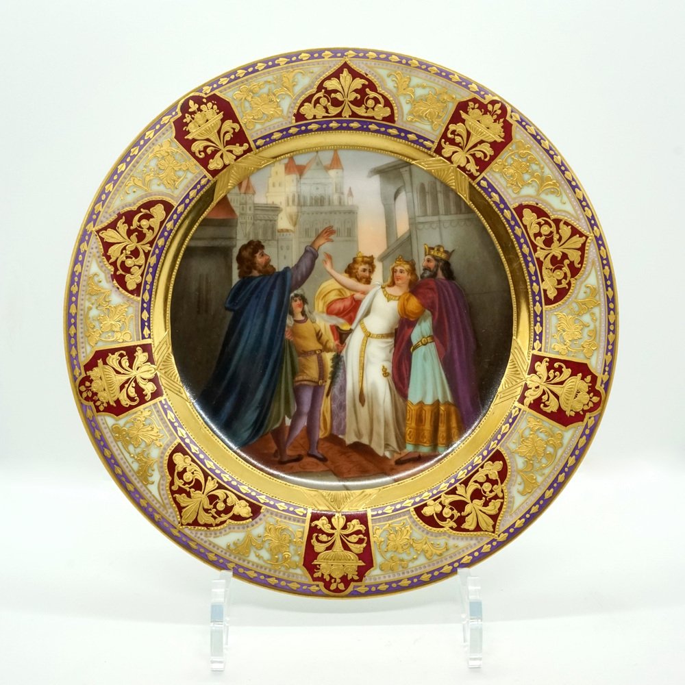 Picture Plate Lohengrin Painted by Franz Wagner for Royal Vienna, 1900s