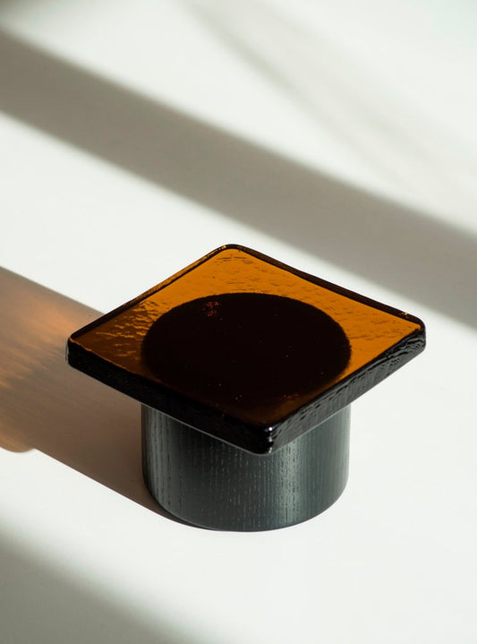 Pieduccio Bowl with Lid in Amber by SCMP Design Office for Favius