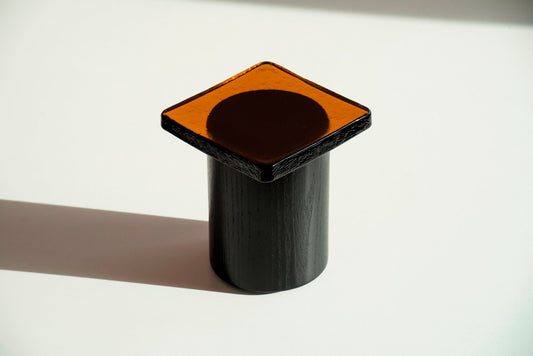 Pieduccio Bowl with Lid in Amber by SCMP Design Office for Favius