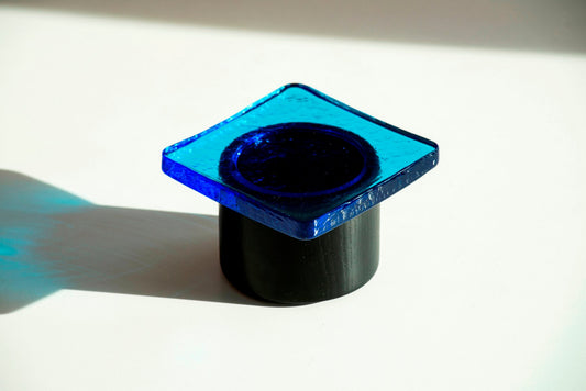 Pieduccio Bowl with Lid in Sapphire Blue by SCMP Design Office for Favius