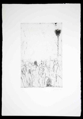 Piero Guccione, The Manifestation, Original Etching and Drypoint, 1964-ZCI-1163377