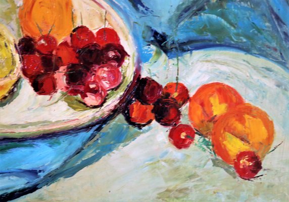 Piero Leo, Still Life with Fruit, 1974, Oil on Faesite, Framed-IYX-1728880