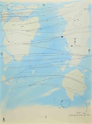 Piero Pizzi Cannella, Little World Map Rome Peking, Olympic Games, Beijing, 2008, Lithograph-ZCI-1781512