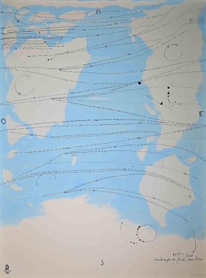 Piero Pizzi Cinnamon, Little World Map Rome Peking, Olympic Games Beijing, 2008, Lithograph-ZCI-1168682