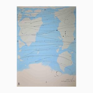 Piero Pizzi Cinnamon, Little World Map Rome Peking, Olympic Games Beijing, 2008, Lithograph-ZCI-1168682