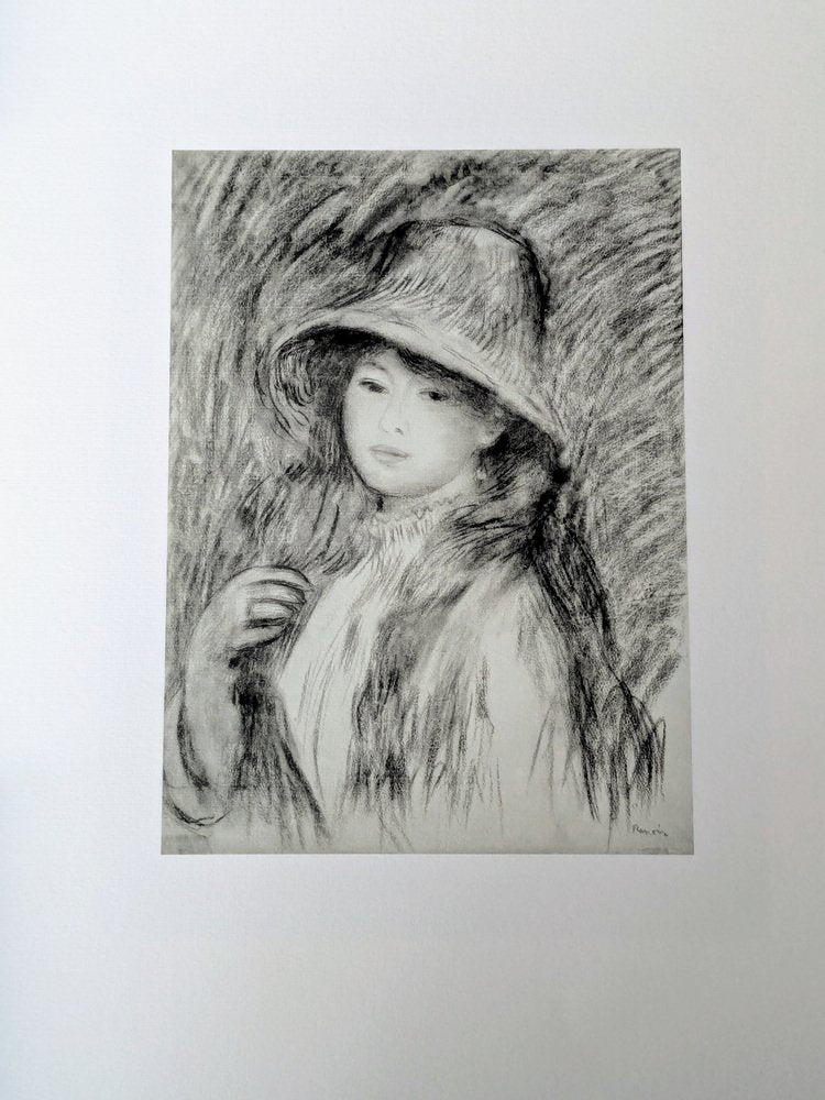 Pierre-Auguste Renoir, Portrait of a Young Girl with Hat, Lithograph