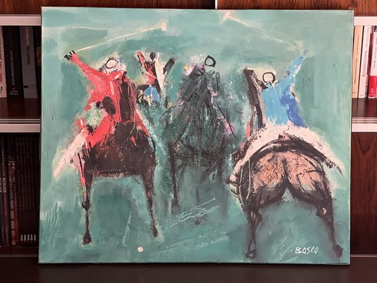 Pierre Bosco, La partie de Polo, 1960, Oil on Canvas-SSK-1451617