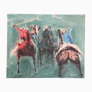 Pierre Bosco, La partie de Polo, 1960, Oil on Canvas-SSK-1451617