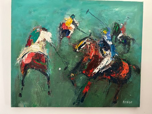 Pierre Bosco, The Polo Game, 1960, Oil on Canvas-SSK-2032431