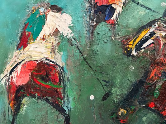 Pierre Bosco, The Polo Game, 1960, Oil on Canvas-SSK-2032431