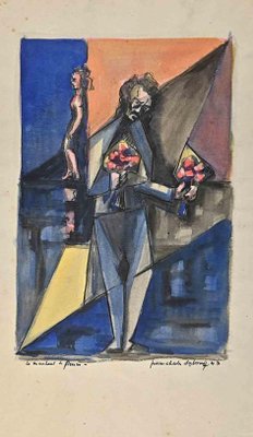 Pierre Charles Danobis, Figure, Original Mixed Media Drawing, 1943-ZCI-1382456