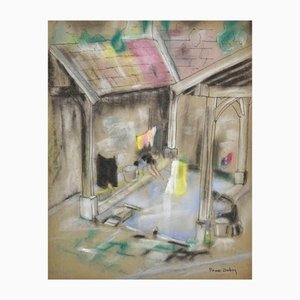 Pierre Dubois, The Wash House, Original Drawing, Mid 20th-Century-ZCI-1163703