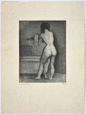 Pierre Dubreuil, Nude, Original Etching, Mid 20th-Century-ZCI-1260056