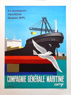 Pierre Fix-Masseau, Compagnie Generale Maritime Poster, 1993, Lithograph-NRC-1393170