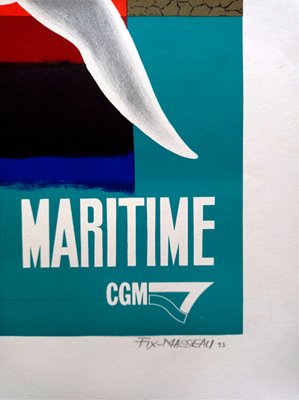 Pierre Fix-Masseau, Compagnie Generale Maritime Poster, 1993, Lithograph-NRC-1393170