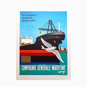 Pierre Fix-Masseau, Compagnie Generale Maritime Poster, 1993, Lithograph-NRC-1393170