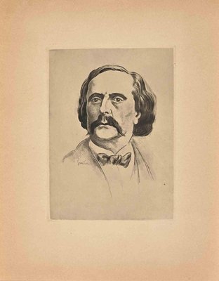 Pierre Gandon, Portrait of Jules Barbey d'Aurevilly, Etching, 1930s-ZCI-1760807