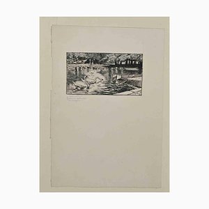 Pierre Georges Jeanniot, By the Water, Original Etching, Late 19th-Century-ZCI-1229803