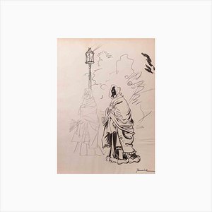 Pierre Georges Jeanniot, Figure, Drawing in Pencil, Early 20th Century-ZCI-1394332