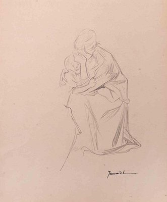 Pierre Georges Jeanniot, Figure, Original Pencil on Paper, Early 20th Century-ZCI-1380177