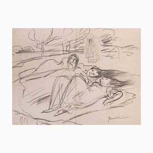 Pierre Georges Jeanniot, Figures, Drawing in Pencil, Early 20th Century-ZCI-1394393