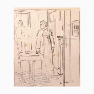 Pierre Georges Jeanniot, Figures, Drawing in Pencil, Early 20th Century-ZCI-1394362