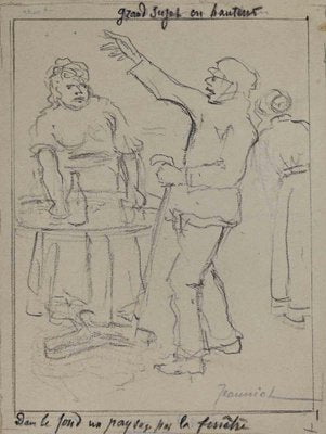 Pierre Georges Jeanniot, Figures, Original Drawing, Early 20th-Century-ZCI-1326695