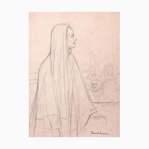 Pierre Georges Jeanniot, Figures, Original Pencil on Paper Drawing, Early 20th Century-ZCI-1380203