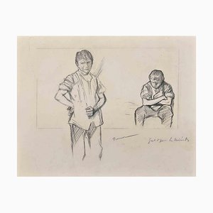 Pierre Georges Jeanniot, Figures, Pencil Drawing, Early 20th Century-ZCI-2029206