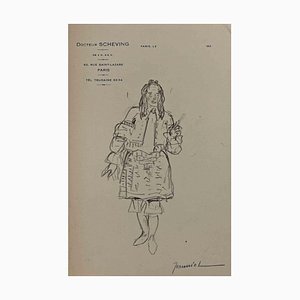 Pierre Georges Jeanniot, Man in Costume, Original Drawing, Early 20th-Century-ZCI-1326693