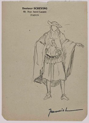 Pierre Georges Jeanniot, Man, Original Drawing, Early 20th-Century-ZCI-1326653