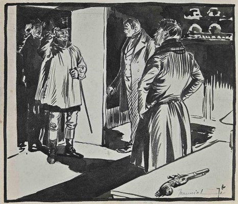 Pierre Georges Jeanniot, Meeting, Ink Drawing, Early 20th Century-ZCI-1422479