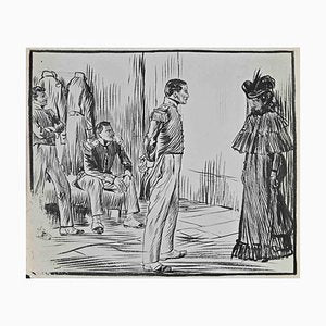 Pierre Georges Jeanniot, Meeting, Ink Drawing, Early 20th Century-ZCI-1422471