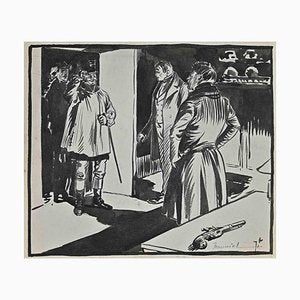 Pierre Georges Jeanniot, Meeting, Ink Drawing, Early 20th Century-ZCI-1422479