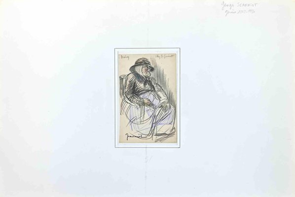 Pierre Georges Jeanniot, Old Lady, Drawing, Late 19th-Century-ZCI-1221183