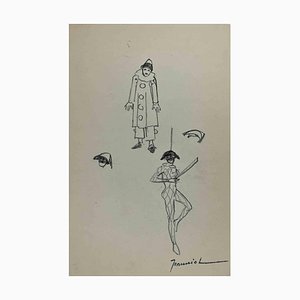 Pierre Georges Jeanniot, Puppets, Original Drawing, Early 20th-Century-ZCI-1326694