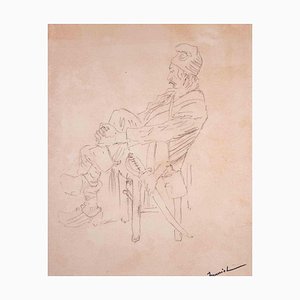 Pierre Georges Jeanniot, Rest, Original Pencil on Paper Drawing, Early 20th Century-ZCI-1380207