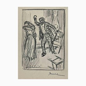 Pierre Georges Jeanniot, Sketch, Charcoal Drawing, Early 20th-Century-ZCI-1316594