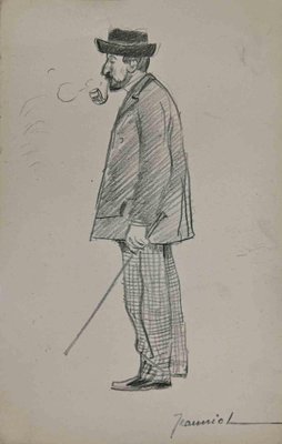 Pierre Georges Jeanniot, Smoker, Original Drawing, Early 20th-Century-ZCI-1318055