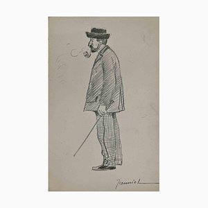 Pierre Georges Jeanniot, Smoker, Original Drawing, Early 20th-Century-ZCI-1318055